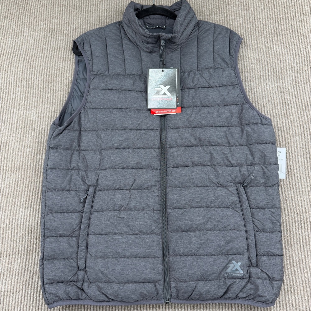 ZeroXposur Quilted Puffer Vest Mens Medium Slate Heather Full Zip X83125